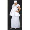 White Ruffled Brocade Skirt Set