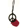 Large Black Wood Peace Necklace