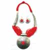 Red Beaded Breastplate Jewelry Set