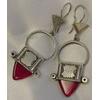 Red Jewel Tuareg Silver Earrings